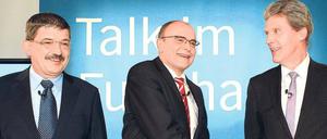 Silber, Gold, Bronze? Die Spitzenkandidaten für die Wahl in Mecklenburg-Vorpommern (v.l.): Lorenz Caffier (CDU), Erwin Sellering (SPD), Helmut Holter (Linke).