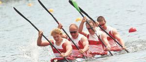 Rhythmus finden. Die EM 2010 gewannen sie gemeinsam. In Ungarn treten Marcus Gross, Norman Bröckl, Tim Wieskötter und Hendrik Bertz (v.l.n.r.) nicht zusammen an.Foto: dpa