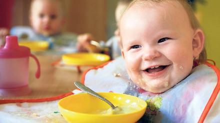 Brei macht glücklich. Babys jedenfalls. Wenn es nicht fertige Gläschen sein sollen, dann muss eine elektrische Hilfe ins Haus. Die einfachste Variante ist der Stabmixer. Foto: dpa