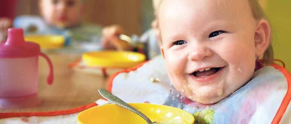 Brei macht glücklich. Babys jedenfalls. Wenn es nicht fertige Gläschen sein sollen, dann muss eine elektrische Hilfe ins Haus. Die einfachste Variante ist der Stabmixer. Foto: dpa