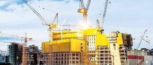 Die Bank als Baustelle. Bis 2014 lässt sich die Europäische Zentralbank ein neues Hauptquartier in Frankfurt am Main bauen – bislang arbeitet sie an drei Standorten. 