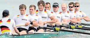 Ziehen für Deutschland. Der Achter will seinen Weltmeistertitel verteidigen. Foto: p-a/dpa
