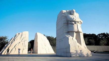 Nach langen Anfeindungen am Ende ein Held. Martin Luther King als der „Stein der Hoffnung“, der aus dem „Berg der Verzweiflung“ herausgebrochen wurde. Das neue Memorial ist die bildhafte Umsetzung eines Zitats des Anführers der schwarzen Bürgerrechtsbewegung. Eingeweiht wird es am Sonntag, dem 48. Jahrestag seiner „I have a Dream“-Rede. Foto: reuters