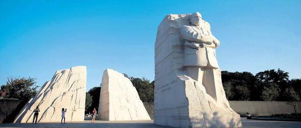 Nach langen Anfeindungen am Ende ein Held. Martin Luther King als der „Stein der Hoffnung“, der aus dem „Berg der Verzweiflung“ herausgebrochen wurde. Das neue Memorial ist die bildhafte Umsetzung eines Zitats des Anführers der schwarzen Bürgerrechtsbewegung. Eingeweiht wird es am Sonntag, dem 48. Jahrestag seiner „I have a Dream“-Rede. Foto: reuters