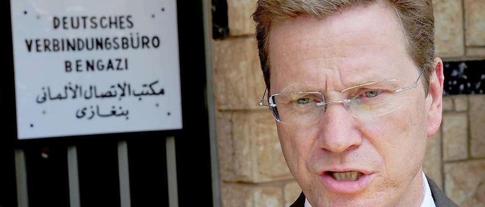 Außenminister Guido Westerwelle bei seinem Libyen-Besuch im Juni.