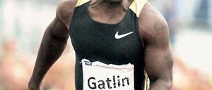 Kraftpaket mit Vergangenheit. Olympiasieger Justin Gatlin aus den USA war wegen eines Dopingvergehens gesperrt. Foto: dpa