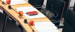 Politik mit Biss. Die Spitzenpolitiker der Abgeordnetenhausfraktionen nahmen die letzte Sitzung des Abgeordnetenhauses der Legislaturperiode zum Anlass für Wahlkampfreden. Für die Zuhörer der Linken-Fraktion gab es Vitamine. Fotos: Davids/Darmer
