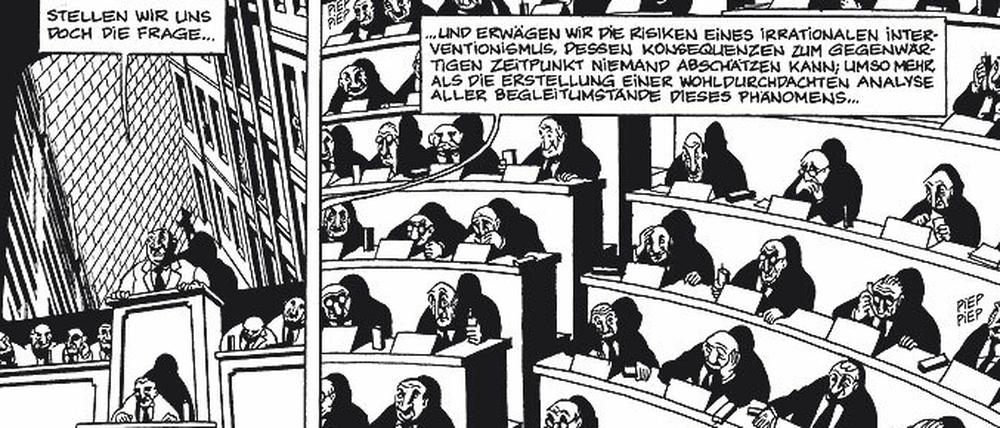 Babylonisches Durcheinander: Eine Szene aus dem Buch.