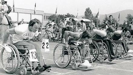 1972 in Heidelberg wurden noch andere Rollstühle benutzt