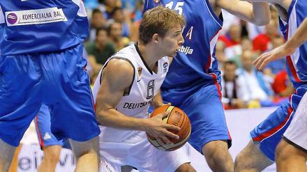 Eine Nummer zu groß: Gegen Serbien konnte sich die deutsche Basketball-Mannschaft am Sonntag nicht durchsetzen.