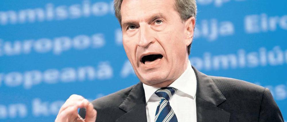 Preisbrecher. EU-Kommissar Günther Oettinger kämpft gegen überteuerte Energie. Foto: dpa