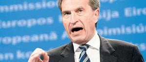 Preisbrecher. EU-Kommissar Günther Oettinger kämpft gegen überteuerte Energie. Foto: dpa