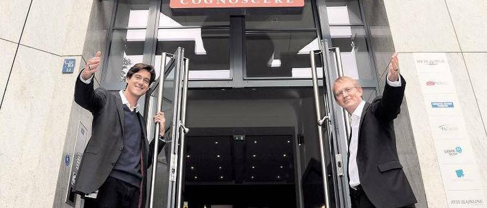 Hereinspaziert. Die Tagesspiegel-Chefredakteure Lorenz Maroldt (li.) und Stephan-Andreas Casdorff sind die Gastgeber.