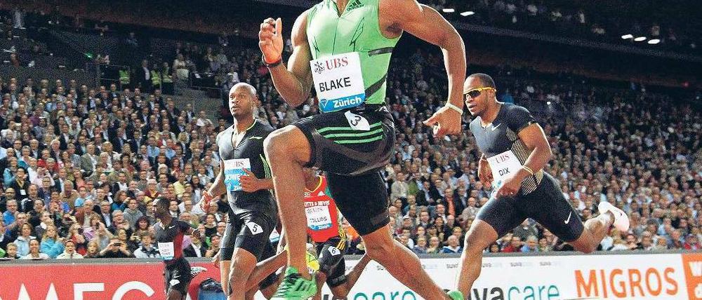 Verlegenheits-Weltmeister. Yohan Blake holte nur WM-Gold über 100 Meter, weil Usain Bolt gepatzt hatte. Foto: dpa