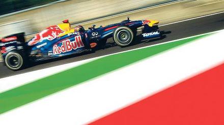 Die Farben des Siegs. In Monza gewann Vettel 2008 seinen ersten Grand Prix. Foto: dpa