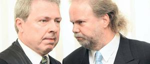 „Das Finanzielle ist lösbar.“ Utz Claassen (rechts) mit seinem Anwalt. Foto: dpa