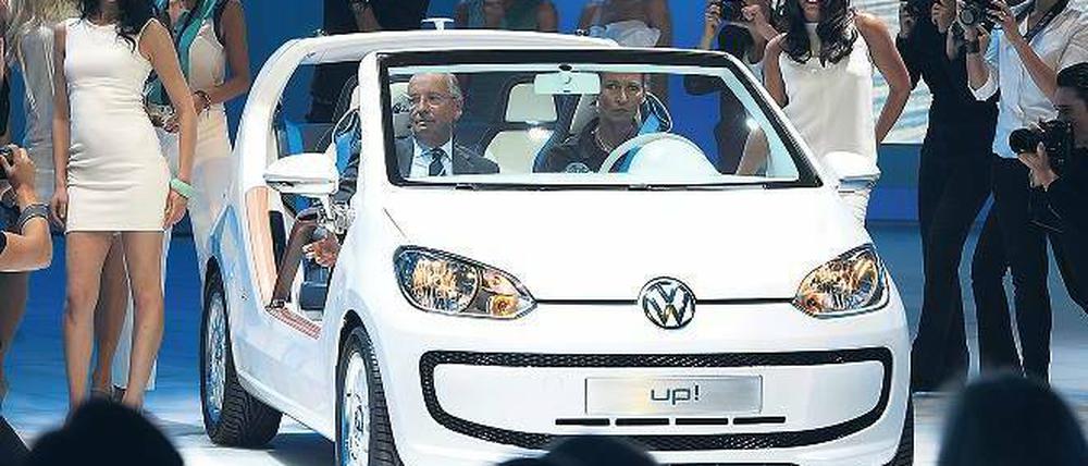 VW feiert den Up, den kleinsten Neuzugang im Konzern.