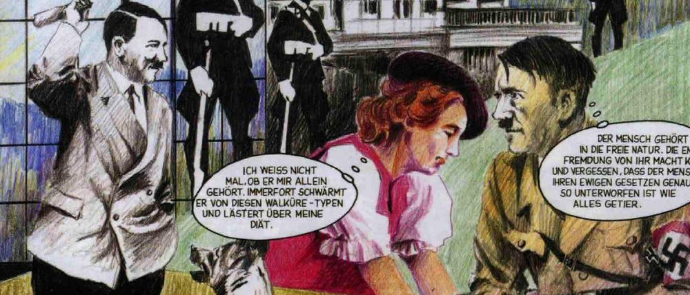 Der Führer privat. Eine Seite aus dem Comic "Hitler" von 1993.