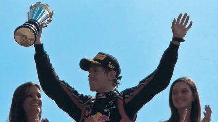 Heitere Aussichten. In der WM-Wertung hat Sebastian Vettel nun unglaubliche 112 Punkte Vorsprung. Foto: nordphoto