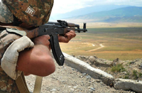 Umkämpftes Territorium zwischen Armenien und Aserbaidschan.