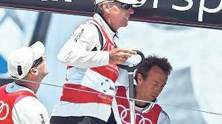 Kein guter Abgang aus dem Med Cup. Jochen Schümann und seine Segel-Crew haben beim Finale in Barcelona keine Chance mehr auf den Gesamtsieg. Foto: promo