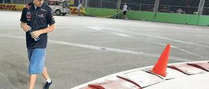 Noch ’ne Runde. Sebastian Vettel kann schon in Singapur seinen Weltmeistertitel verteidigen. Foto: dpa