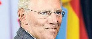 Wortlos glücklich. Bundesfinanzminister Wolfgang Schäuble (CDU). Foto: dpa