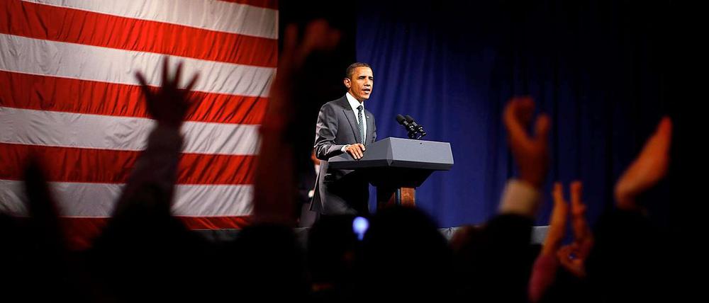 Barack Obama auf einer Parteiveranstaltung: Der US-Präsident macht indirekt auch Deutschland mitverantwortlich für die aktuelle Währungskrise.
