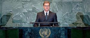 Im Sicherheitsrat. Außenminister Guido Westerwelle (FDP) in New York.