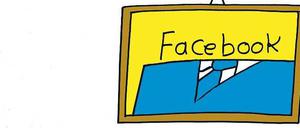 Bildersturz 2.0. Die Mubarak-Karikatur des Ägypters Amr Selim verweist auf die Rolle von Facebook während der Revolution.