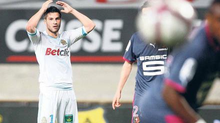 Fassungslos. Andre-Pierre Gignac und seine Kollegen treffen das Tor nicht mehr, der französische Nationalstürmer wird Olympique zudem gegen Dortmund verletzt fehlen.Foto: Reuters