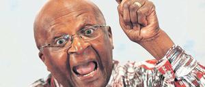 Zornig. Nie nahm Desmond Tutu ein Blatt vor den Mund. Auch auf einer Pressekonferenz in dieser Woche nicht. Foto: Nic Bothma/dpa