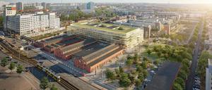 So soll der DSTRCT Gewerbepark am S-Bahnhof Landsberger Allee bald aussehen.