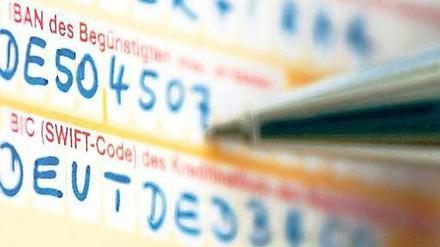 Lange Nummer. 22 Stellen hat die neue Kontonummer. Auf die elfstellige Bic dürfen die Deutschen dagegen verzichten. Foto: dpa