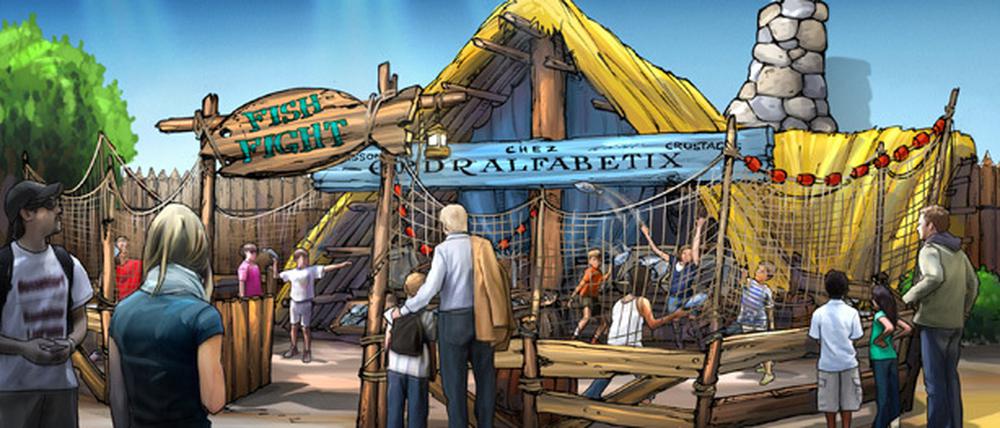 Zu Besuch im Gallierdorf: So soll es in dem reisenden Freizeitpark aussehen.