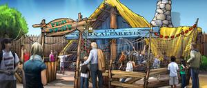 Zu Besuch im Gallierdorf: So soll es in dem reisenden Freizeitpark aussehen.