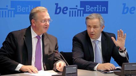 Anpacken: Frank Henkel und Klaus Wowereit verkündeten große Pläne.