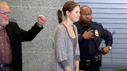 Amanda Knox bei ihrer Rückkehr in die USA.