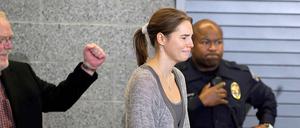 Amanda Knox bei ihrer Rückkehr in die USA.