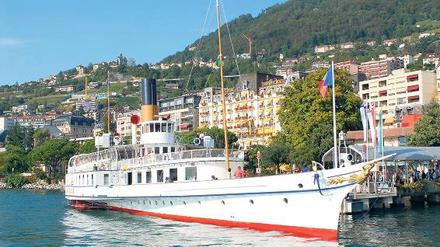 „La Suisse“, das Flaggschiff der Fahrgastflotte auf dem Genfer See. 