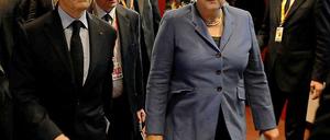 Nicolas Sarkozy und Angela Merkel in Brüssel.