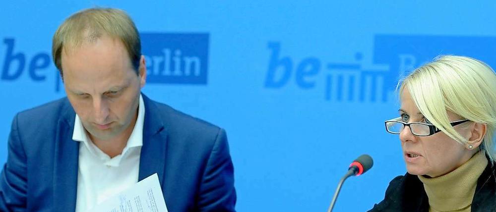 Sie traten nach der vierten Koalitionsrunde vor die Presse: Thomas Heilmann (CDU) und Iris Spranger (SPD).