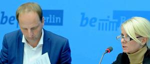 Sie traten nach der vierten Koalitionsrunde vor die Presse: Thomas Heilmann (CDU) und Iris Spranger (SPD).
