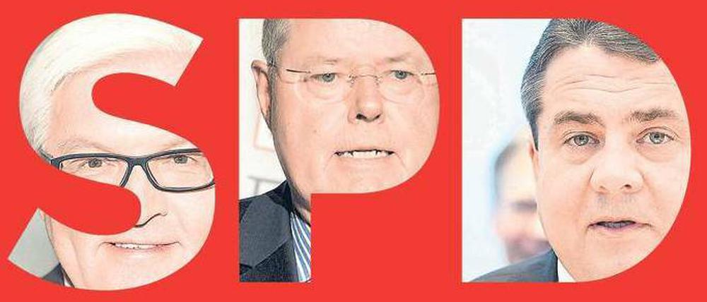 Die potenziellen Kandidaten der SPD: Steinmeier, Steinbrück, Gabriel (v. l.)