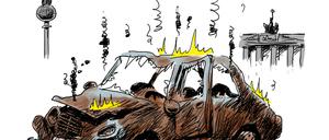 Abgefackelt: Ein Beitrag von Tagesspiegel-Zeichner Klaus Stuttmann.