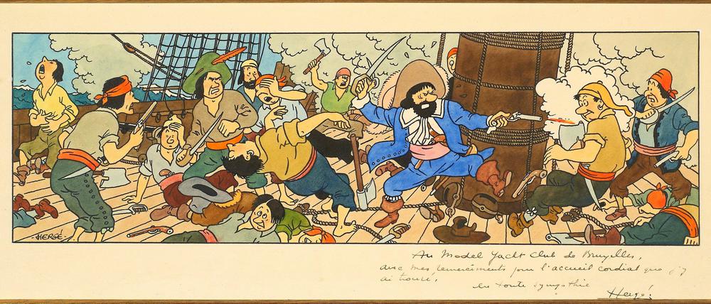 Kapitän Haddock im Einsatz: Eine Szene aus „Das Geheimnis der Einhorn“.