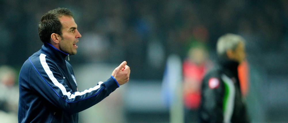 Warten auf das Signal des Trainers. Markus Babbel.