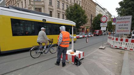 Baustelle in der Kastanienallee.