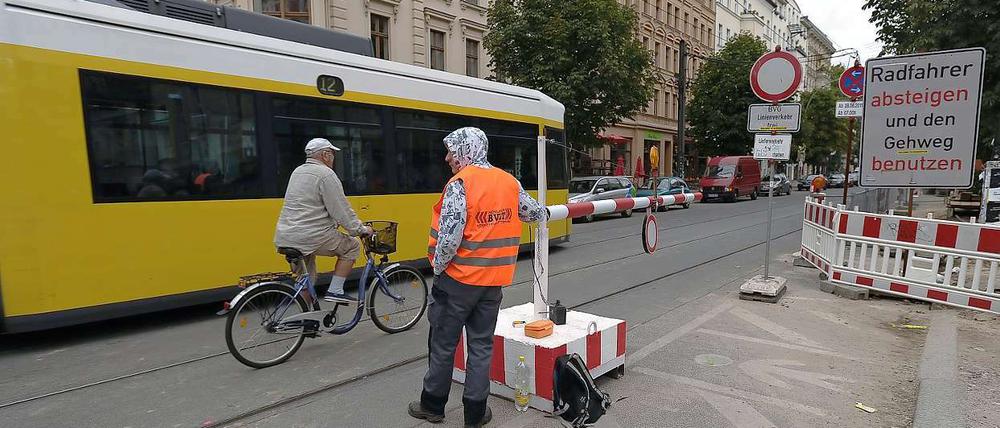 Baustelle in der Kastanienallee.