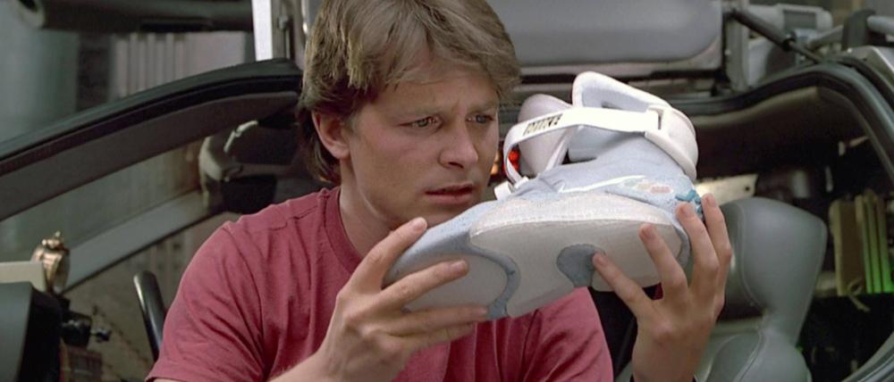 Faszination Sneaker: Foto aus dem Kinoflim „Zurück in die Zukunft II“ von 1989.